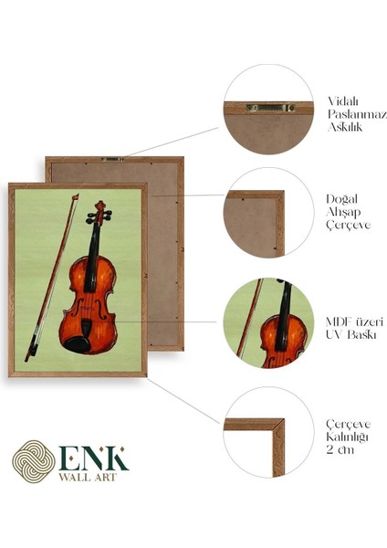 Keman Ahşap Çerçeveli Tablo fırsatları