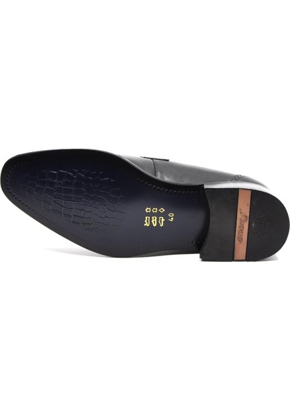 Bağcıksız Siyah Neolit Taban Erkek Klasik Ayakkabı 8532 114