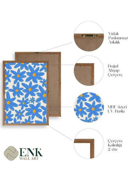 Çiçekler Ahşap Çerçeveli Tablo fırsatları