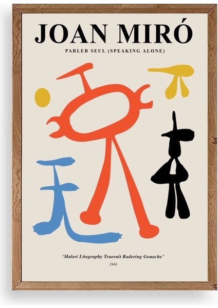 Joan Miro Ahşap Çerçeveli Tablo