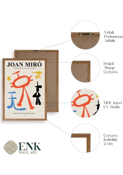 Joan Miro Ahşap Çerçeveli Tablo fırsatları