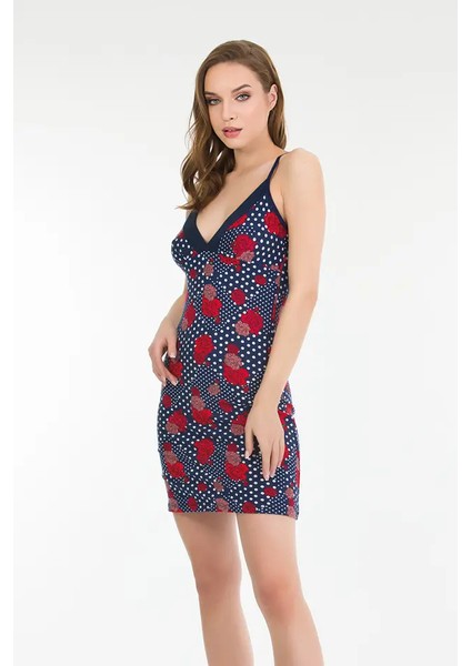 Lady Kırmızılı Bayan Penye Gecelik