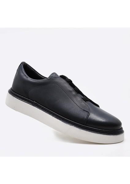 Hakiki Deri Sneaker Erkek Ayakkabı Lacivert 9962