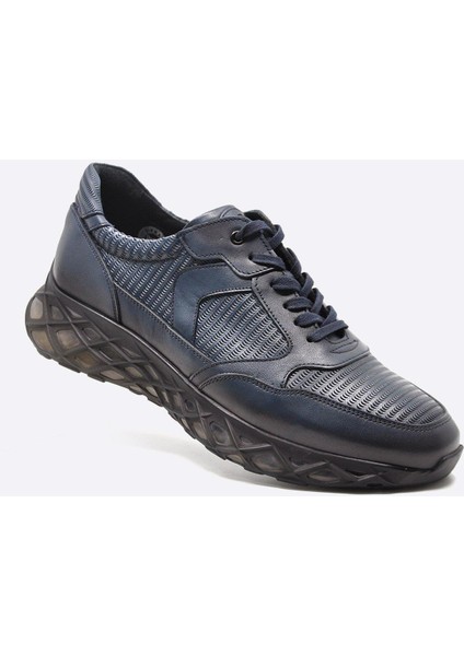 Hakiki Deri Lacivert Sneaker Erkek Ayakkabı 9828 102
