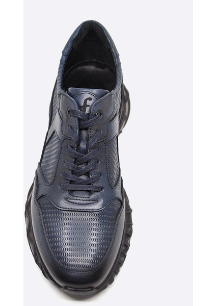 Hakiki Deri Lacivert Sneaker Erkek Ayakkabı 9828 102 fırsatları