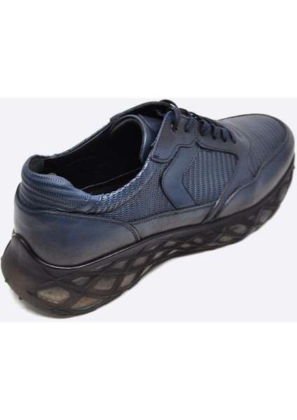 Hakiki Deri Lacivert Sneaker Erkek Ayakkabı 9828 102