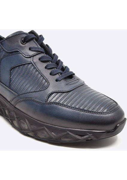 Hakiki Deri Lacivert Sneaker Erkek Ayakkabı 9828 102