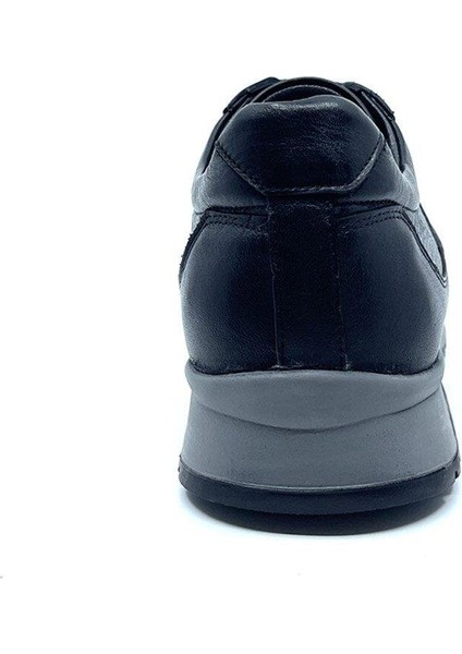 Hakiki Deri Siyah Sneaker Erkek Ayakkabı 2721 306