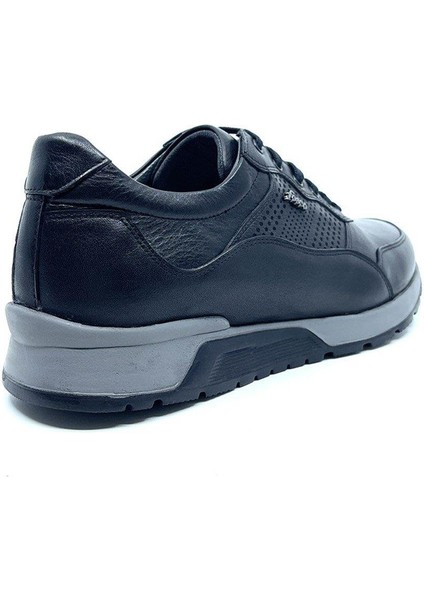 Hakiki Deri Siyah Sneaker Erkek Ayakkabı 2721 306