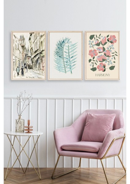 Harmony Üçlü Ahşap Çerçeveli Tablo fiyatları