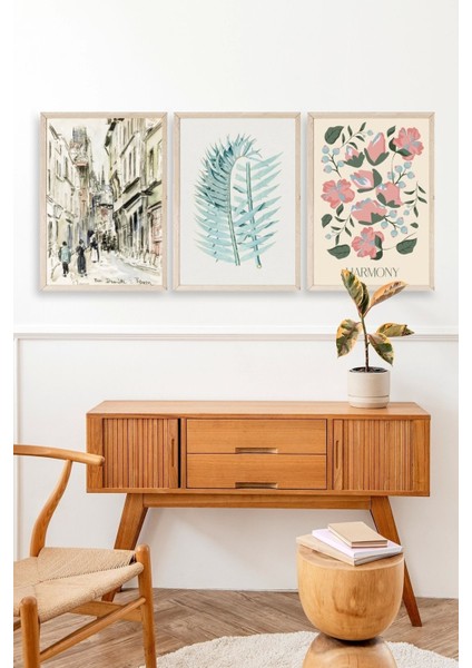 Harmony Üçlü Ahşap Çerçeveli Tablo modelleri