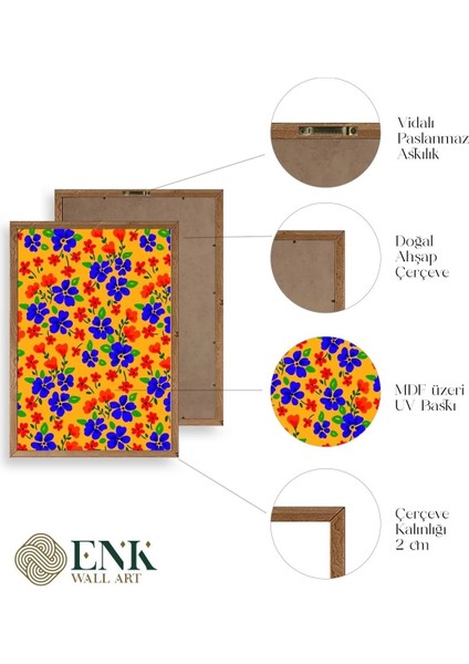 Çiçekler Ahşap Çerçeveli Tablo fırsatları