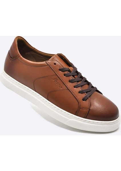 Hakiki Deri Spor Sneaker Erkek Ayakkabı Taba 9809