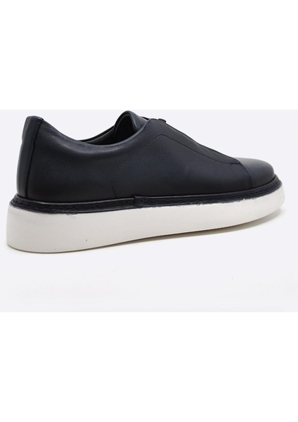 Hakiki Deri Sneaker Erkek Ayakkabı Lacivert 9962 fırsatları