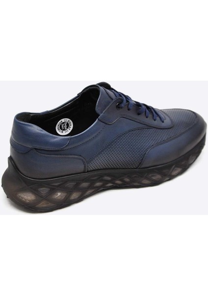 Hakiki Deri Lacivert Sneaker Erkek Ayakkabı 9829 102