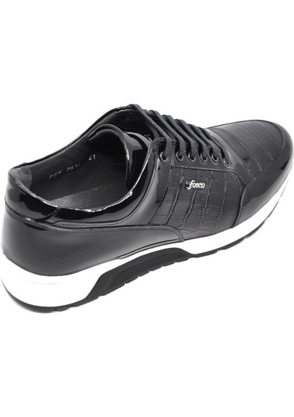 Rugan Deri Siyah Erkek Sneaker Ayakkabı 2515 430 888