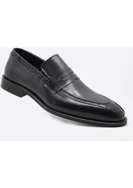 Hakiki Deri Günlük Günlük Erkek Ayakkabı Siyah 9957