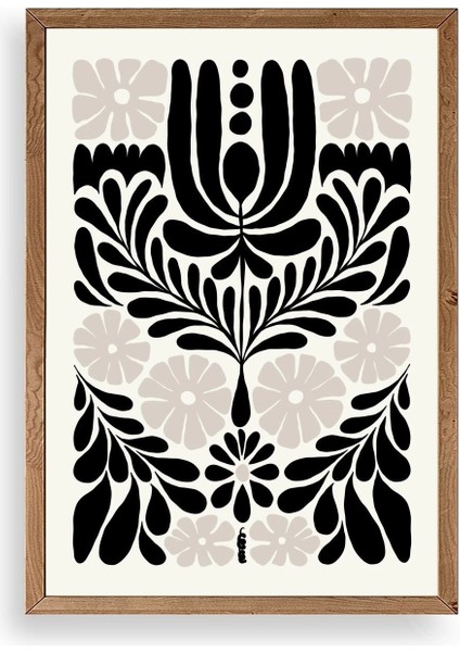 Çiçek Ahşap Çerçeveli Tablo