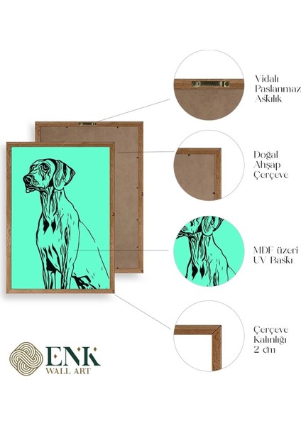 Köpek Ahşap Çerçeveli Tablo fırsatları