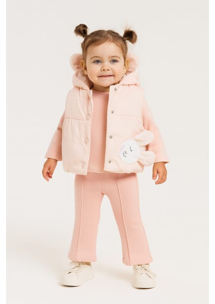 Tavşan Nakışlı Üç Ip Kız Çocuk Takım