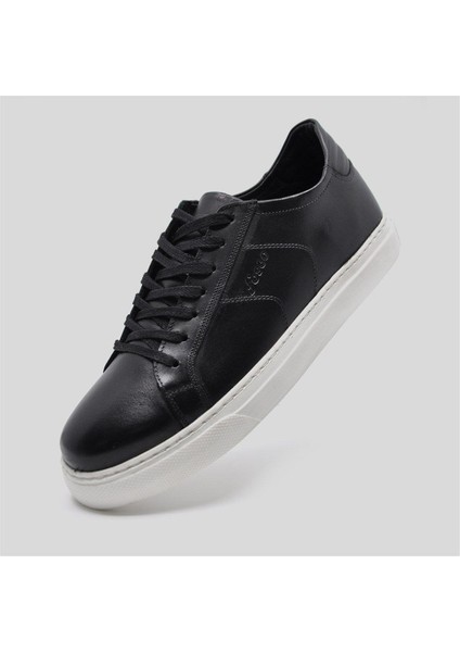 Hakiki Deri Sneaker Spor Erkek Ayakkabı Siyah 9757
