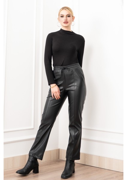 Arıa Ince Şardonlu Deri Pantolon 30322
