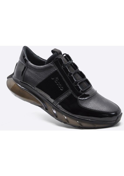 Hakiki Deri Sneaker Erkek Ayakkabı Siyah 9873 100