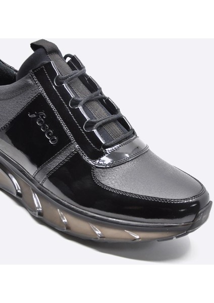 Hakiki Deri Sneaker Erkek Ayakkabı Siyah 9873 100