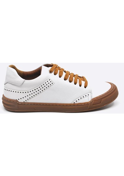 Hakiki Deri Sneakers Erkek Ayakkabı Beyaz 9867 modelleri