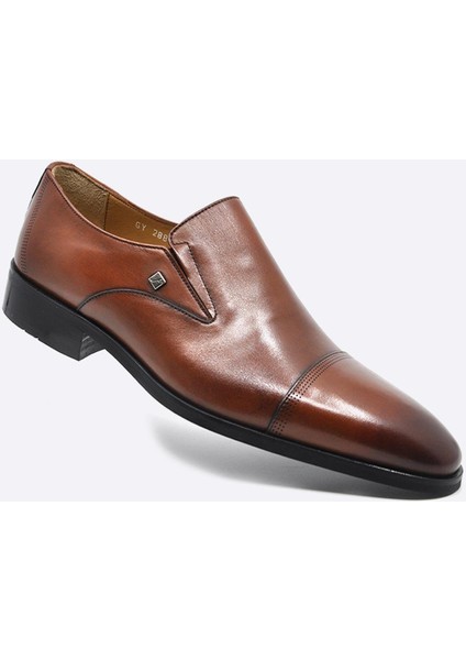 Hakiki Deri Bağcıksız Taba Erkek Ayakkabı 2887 875