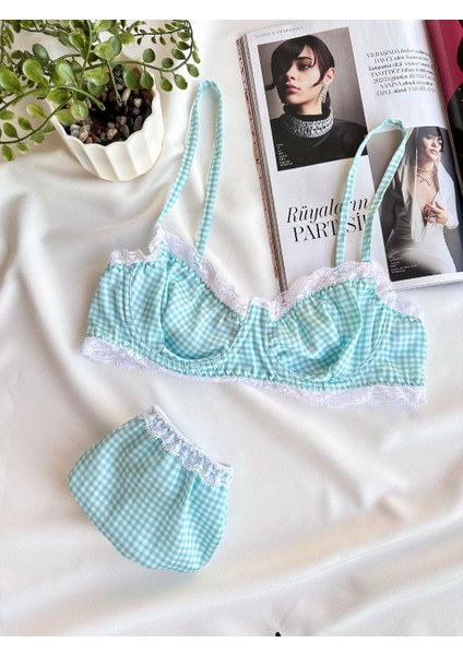 Balenli Saten Sütyen Takımı