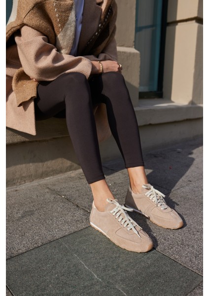 Tores Kadın Kahverengi Gercek Suet Bagcıklı Sneaker fırsatları