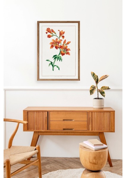 Turuncu Zambak Ahşap Çerçeveli Tablo modelleri