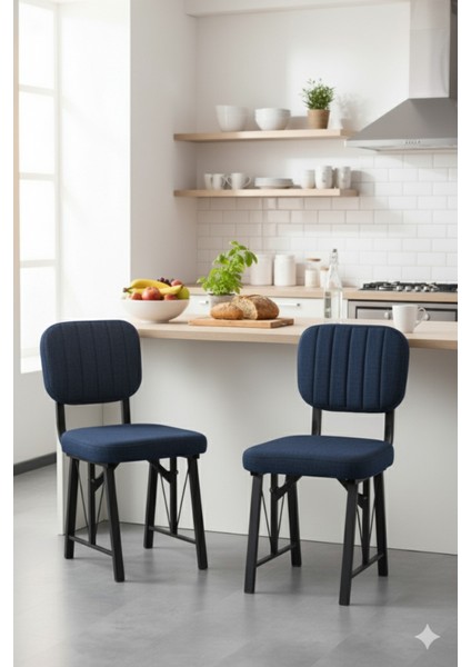 Elfin 70X110CM Sabit Atllantik Yemek Masası, Yemek Masası Takımı, Mutfak Masası, 4 Lacivert Sandalye fiyatları