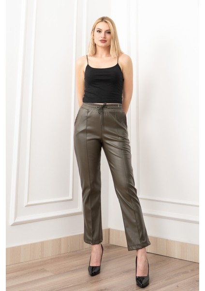 Arıa Ince Şardonlu Deri Pantolon 30322