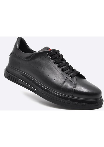 Hakiki Deri Sneaker Erkek Ayakkabı Siyah 9938 100