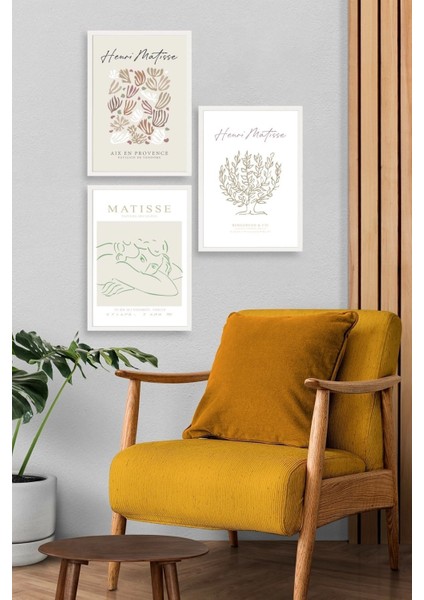 Matisse Üçlü Ahşap Çerçeveli Tablo modelleri