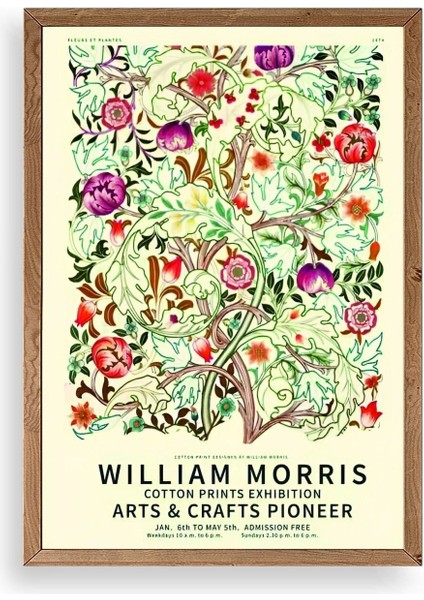 Çiçekler Ahşap Çerçeveli Tablo