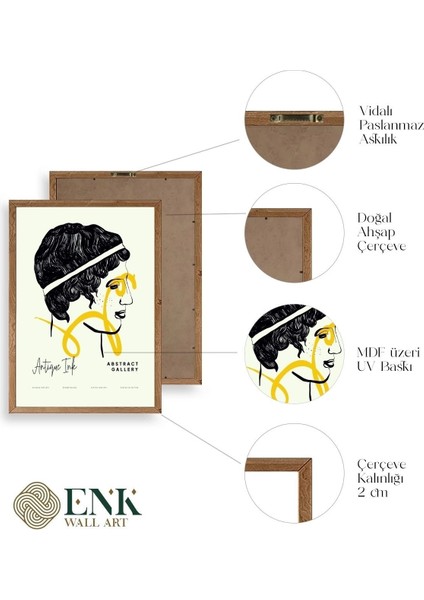 Soyut Üçlü Ahşap Çerçeveli Tablo fırsatları