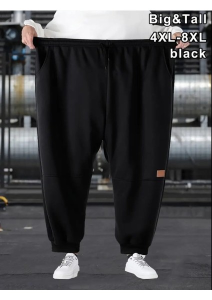 Punıx Büyük Beden Yüksek Kalite Düz Renk Kışlık Kalın 3 Iplik Battal Erkek Eşofman Altı