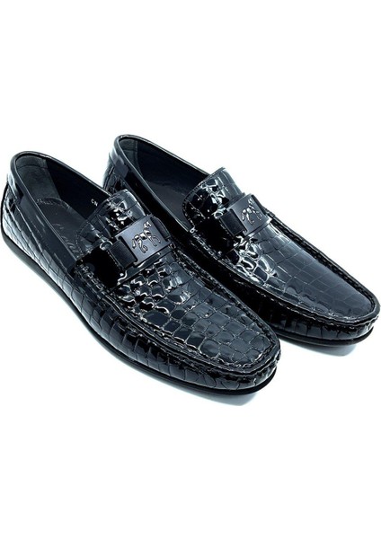 Siyah Hakiki Deri Erkek Loafer - Rok Ayakkabı 2094 589 430