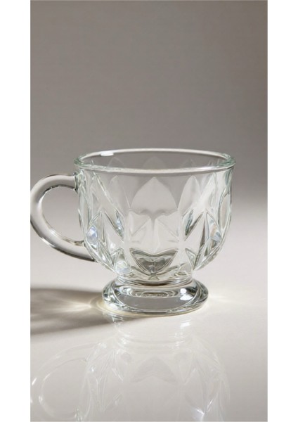 Kristal Baklava Desenli -Kulplu Çay Fincanı-Bardağı 6 Adet fiyatları