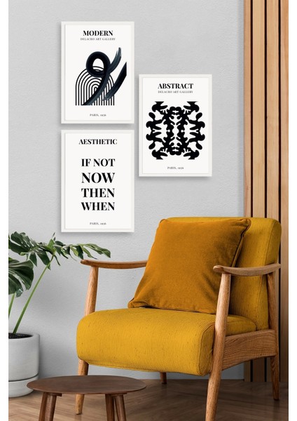 Modern Üçlü Ahşap Çerçeveli Tablo modelleri