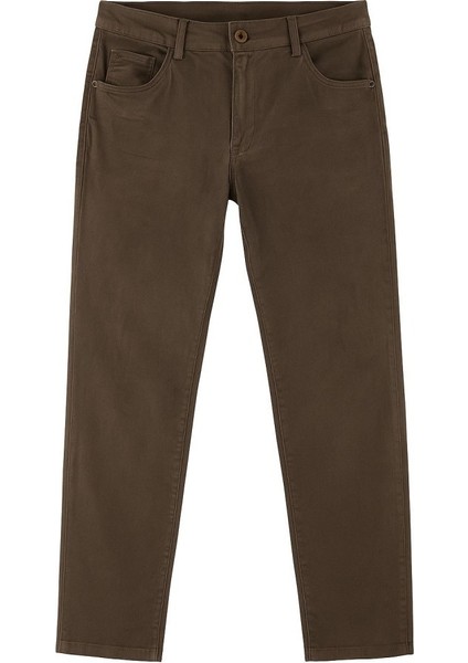 Erkek Regular Kahverengi Pantolon 5 Cep Kahverengi Pantolon