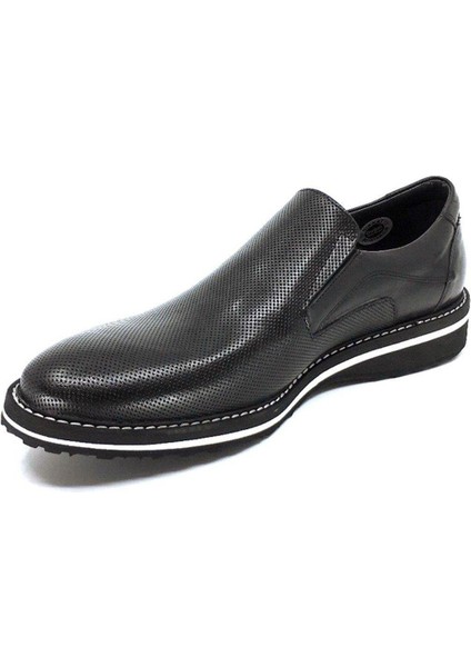 Bağcıksız Siyah Hakiki Deri Günlük Ayakkabı 8566 46 modelleri
