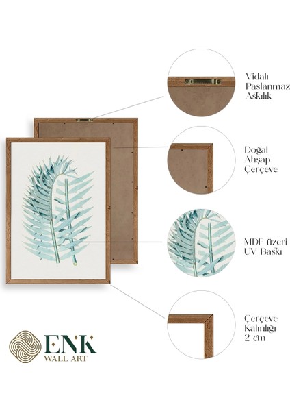 Yapraklar Ahşap Çerçeveli Tablo fırsatları