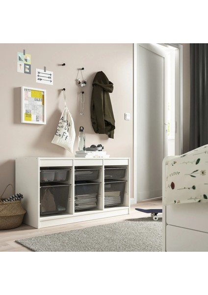 Trofast Saklama Ünitesi Beyaz Gri 99 x 44 x 56 cm modelleri