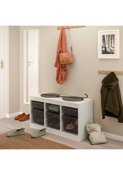 Trofast Saklama Ünitesi Beyaz Gri 99 x 44 x 56 cm indirimleri