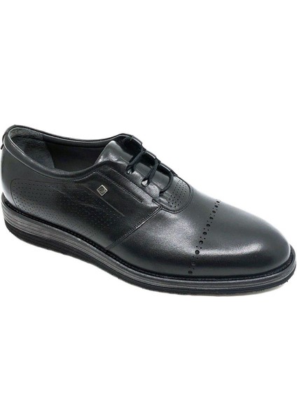 Siyah Hakiki Deri Bağcıklı Erkek Ayakkabı 1560 46