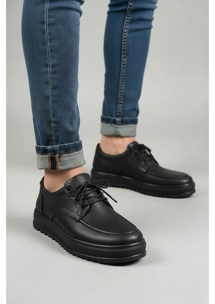 ZRJ-T12 Bağcıklı Erkek Günlük Spor Klasik Ayakkabı Siyah Beyaz